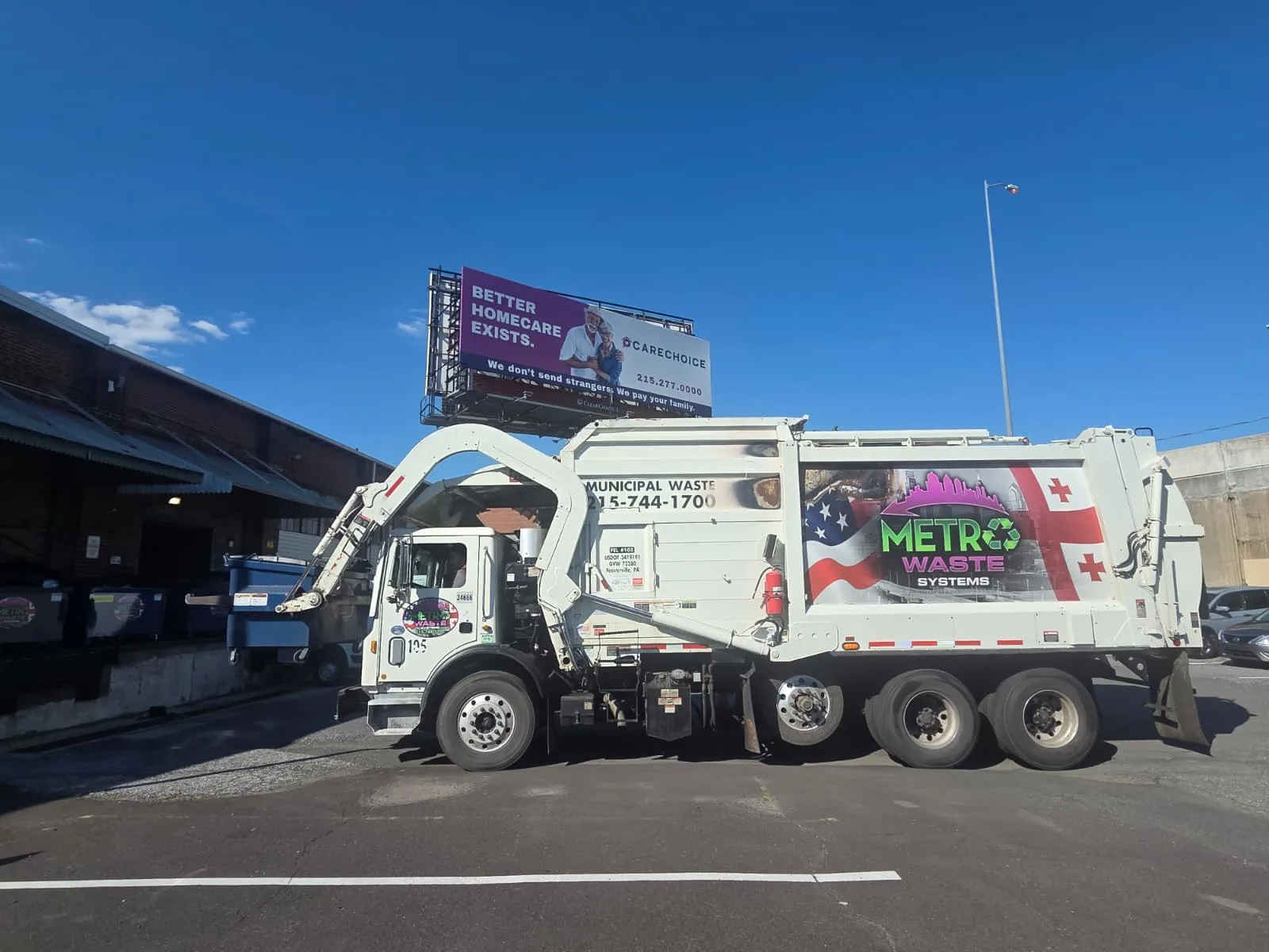 Commercial recycling and compactor service for a Philadelphia business