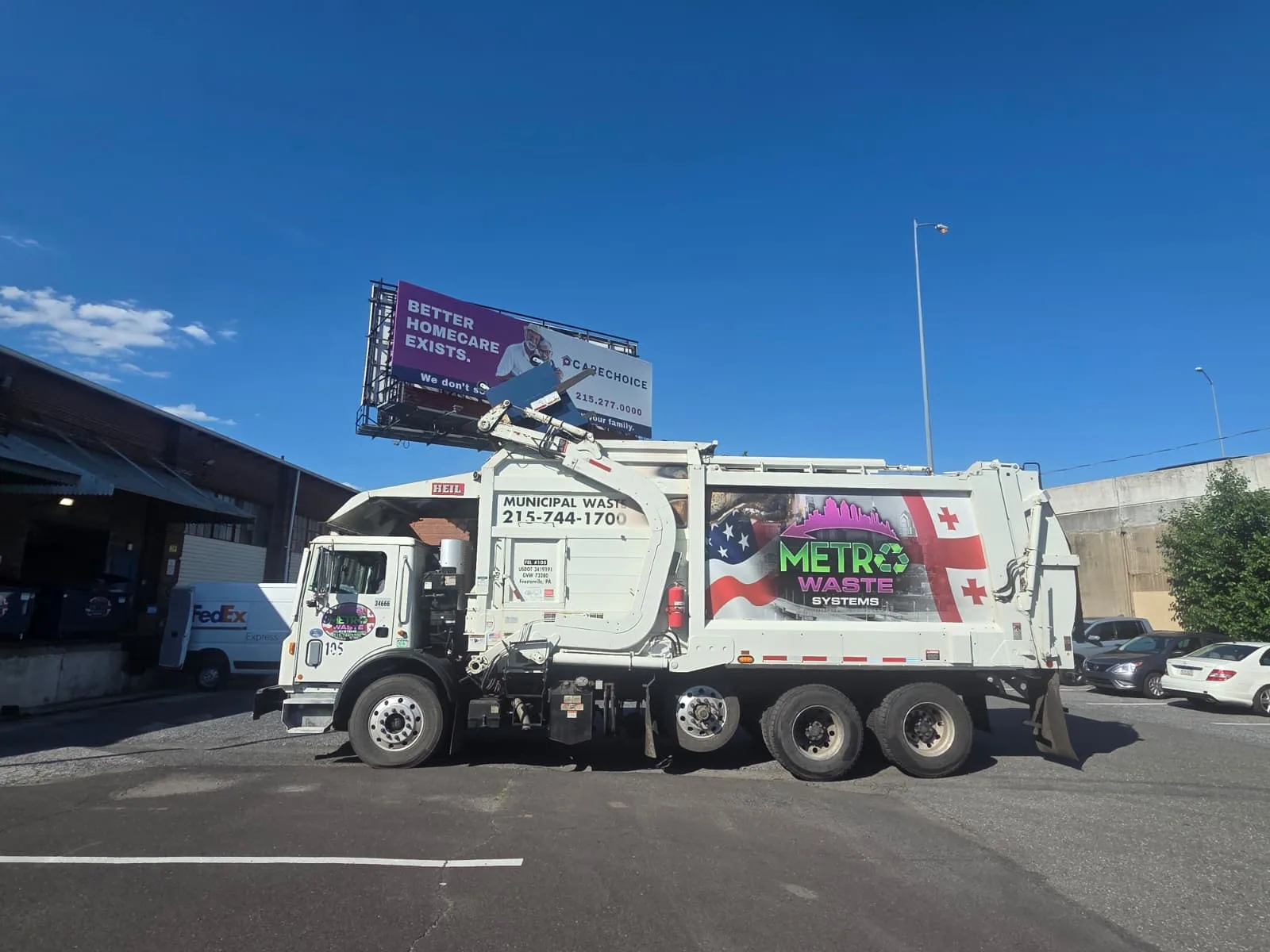 Metro Waste Solutions front-load service in the Philadelphia metro area — real fleet photo 11