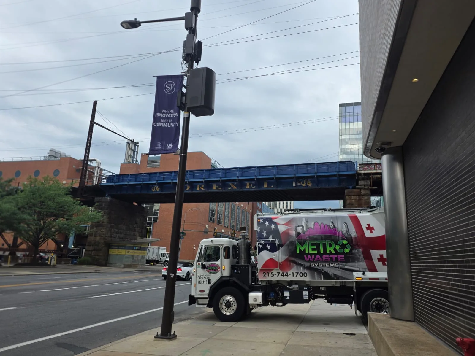 Metro Waste Solutions rear-load collection in the Philadelphia metro area — real fleet photo 39