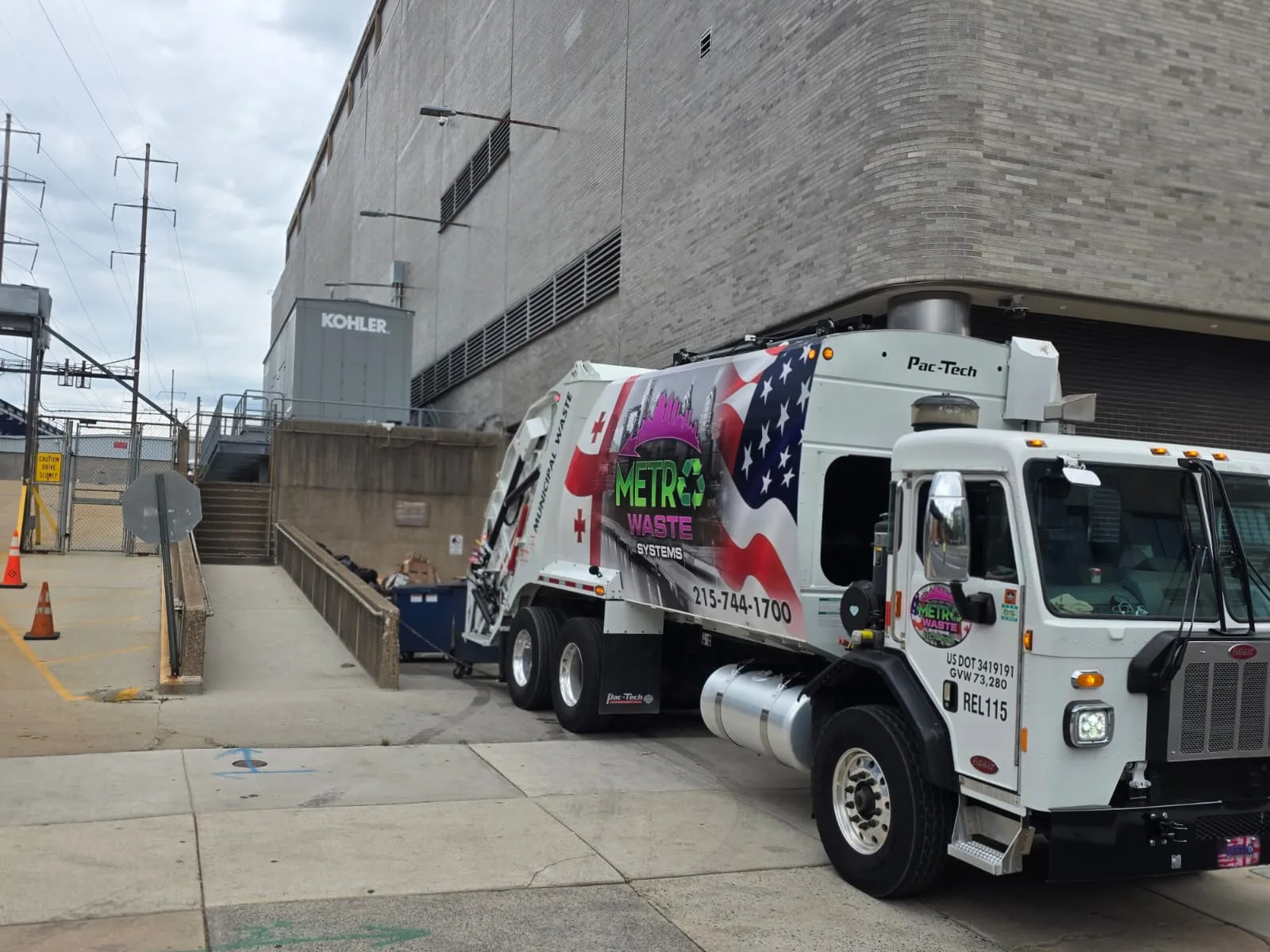 Metro Waste Solutions rear-load collection in the Philadelphia metro area — real fleet photo 46