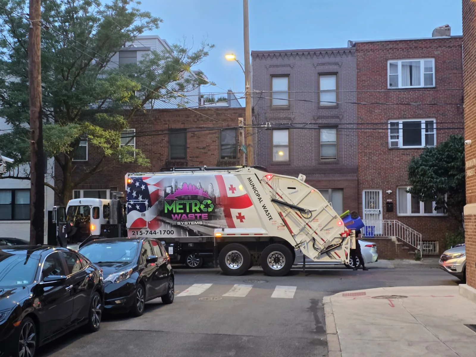 Metro Waste Solutions rear-load collection in the Philadelphia metro area — real fleet photo 51