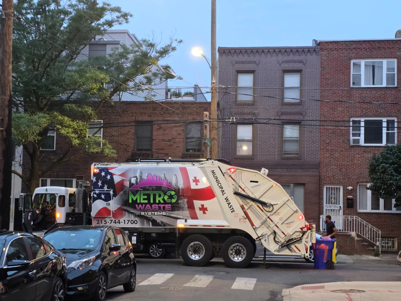 Metro Waste Solutions rear-load collection in the Philadelphia metro area — real fleet photo 55