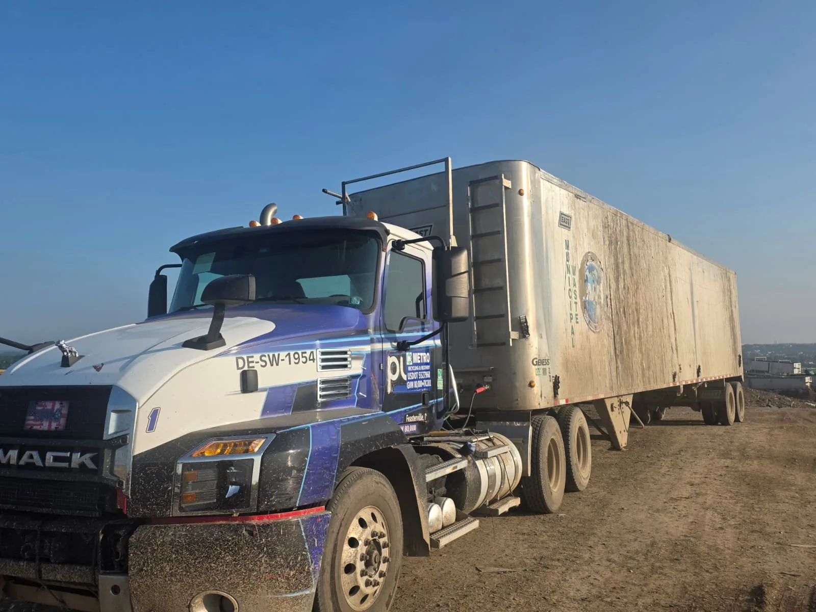 Metro Waste Solutions tipper trailers in the Philadelphia metro area — real fleet photo 16