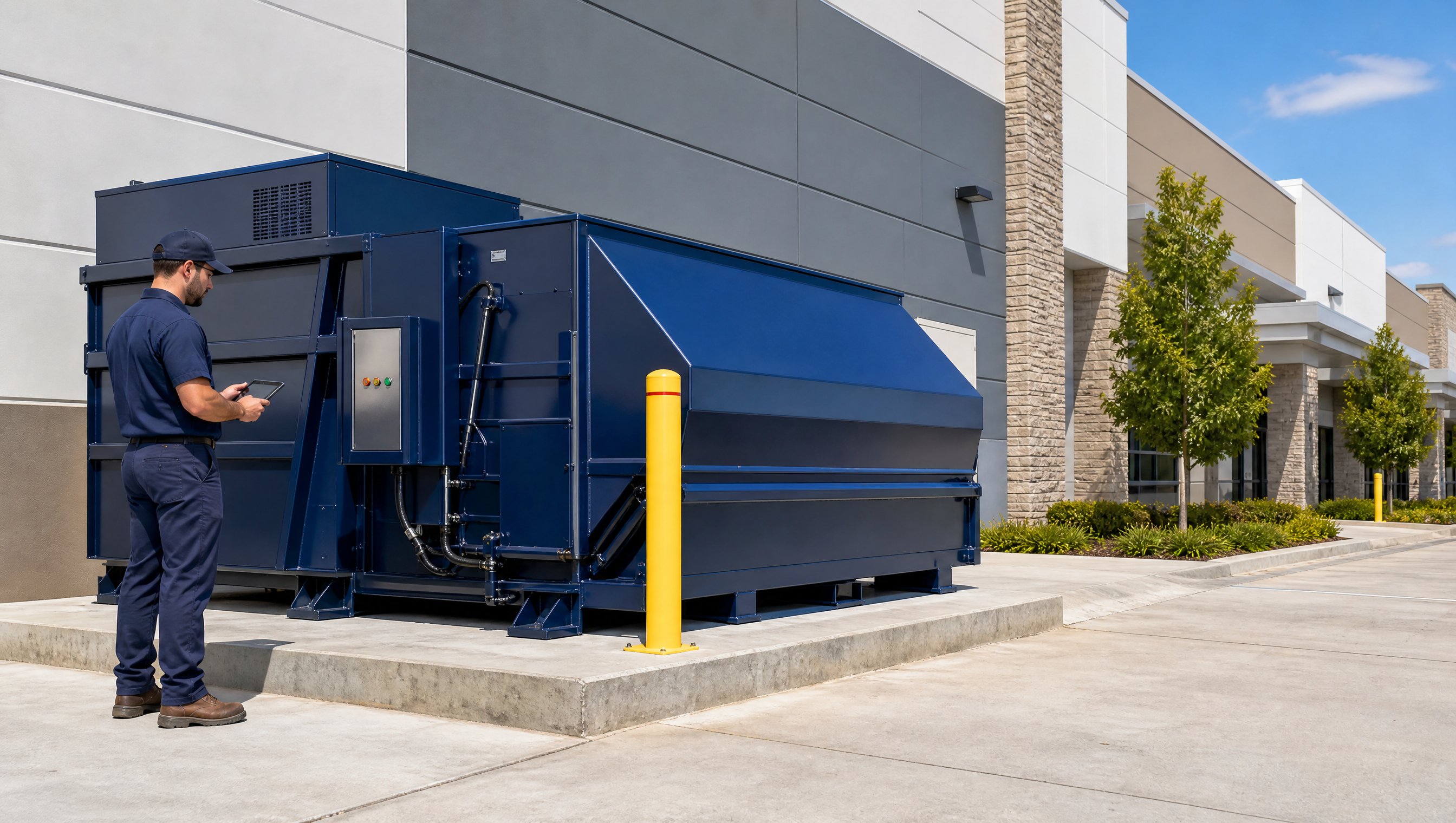 Self-contained commercial compactor unit