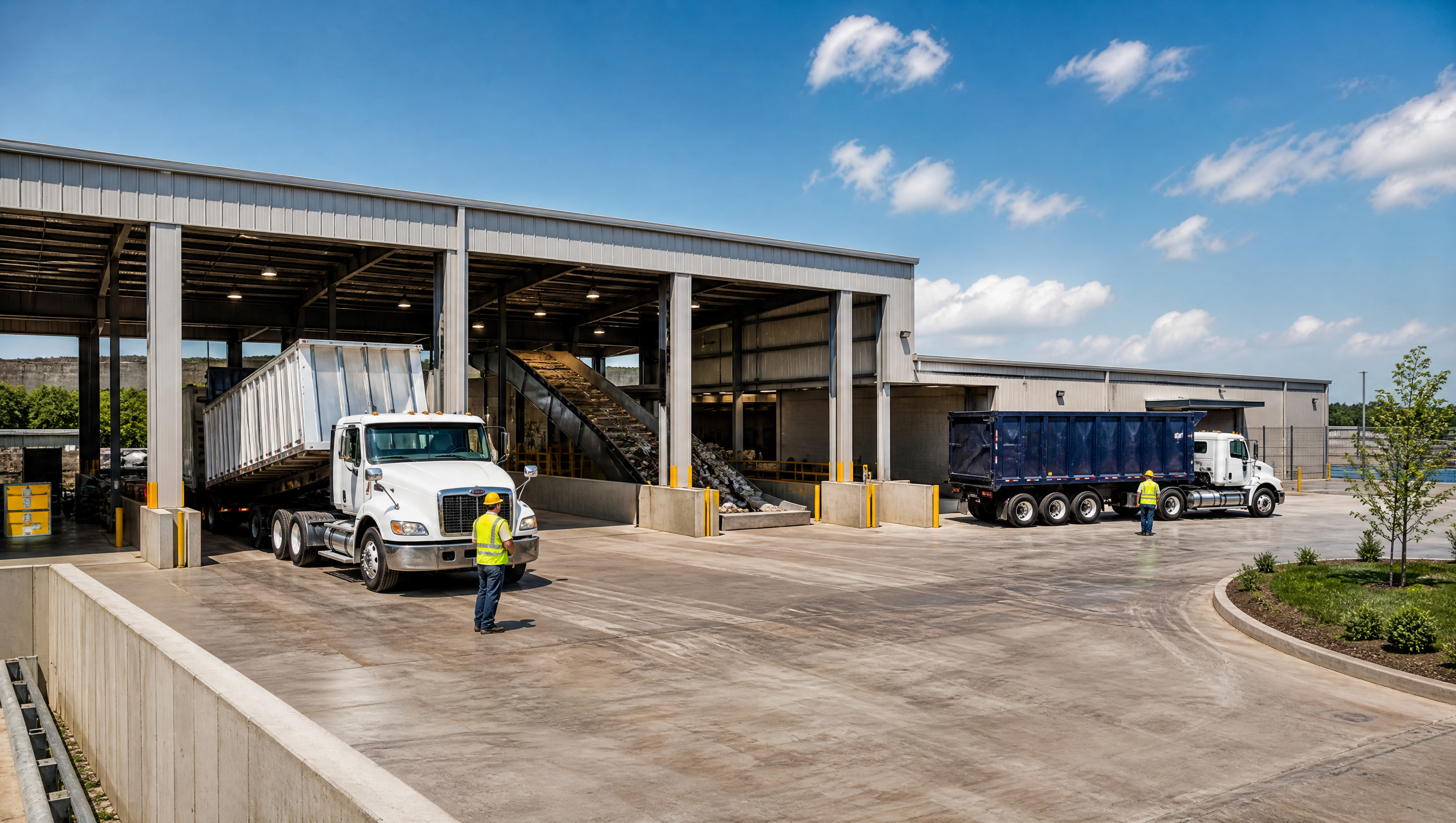 Waste transfer station sorting operation