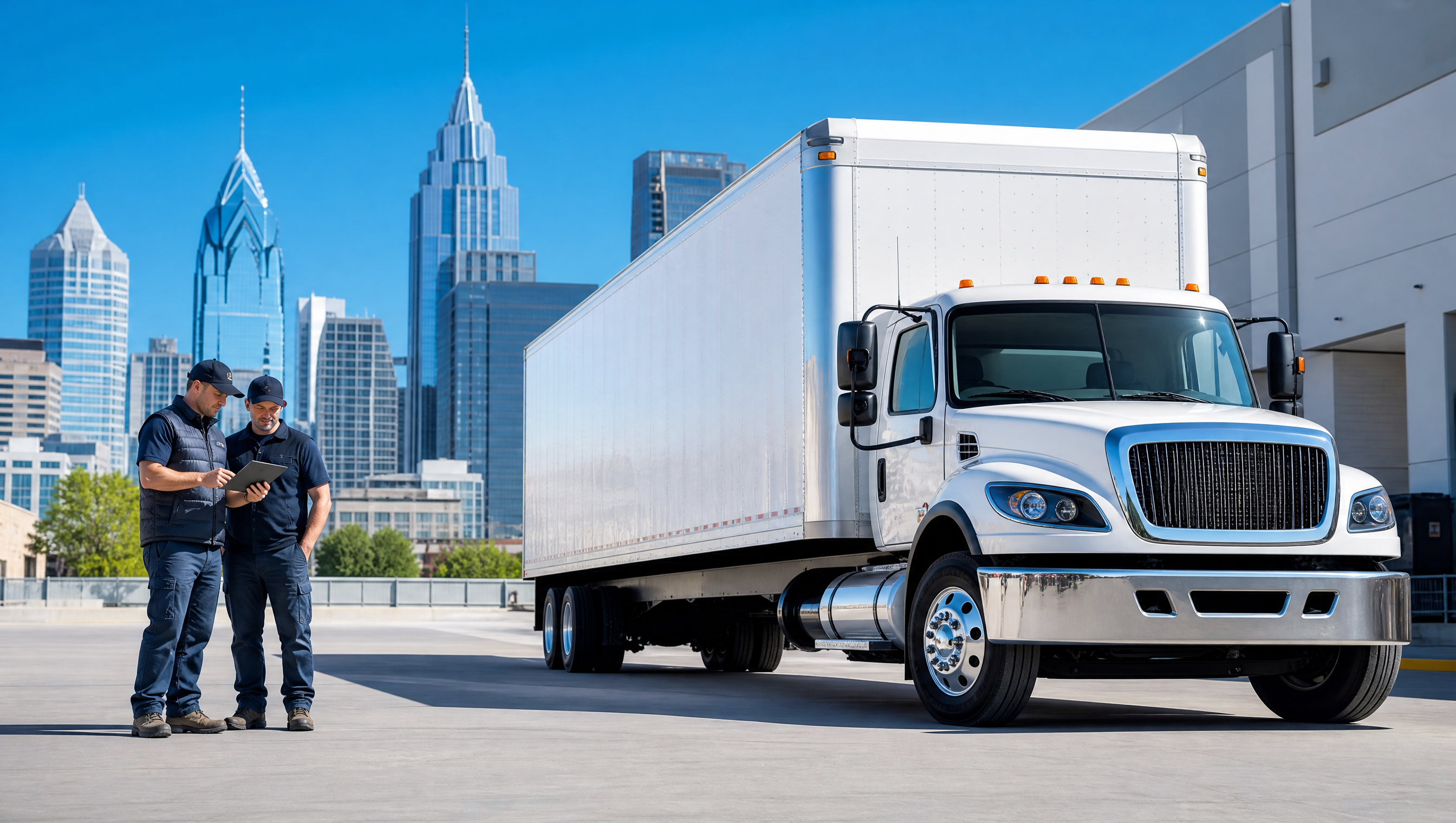 Heavy-haul tractor moving waste containers