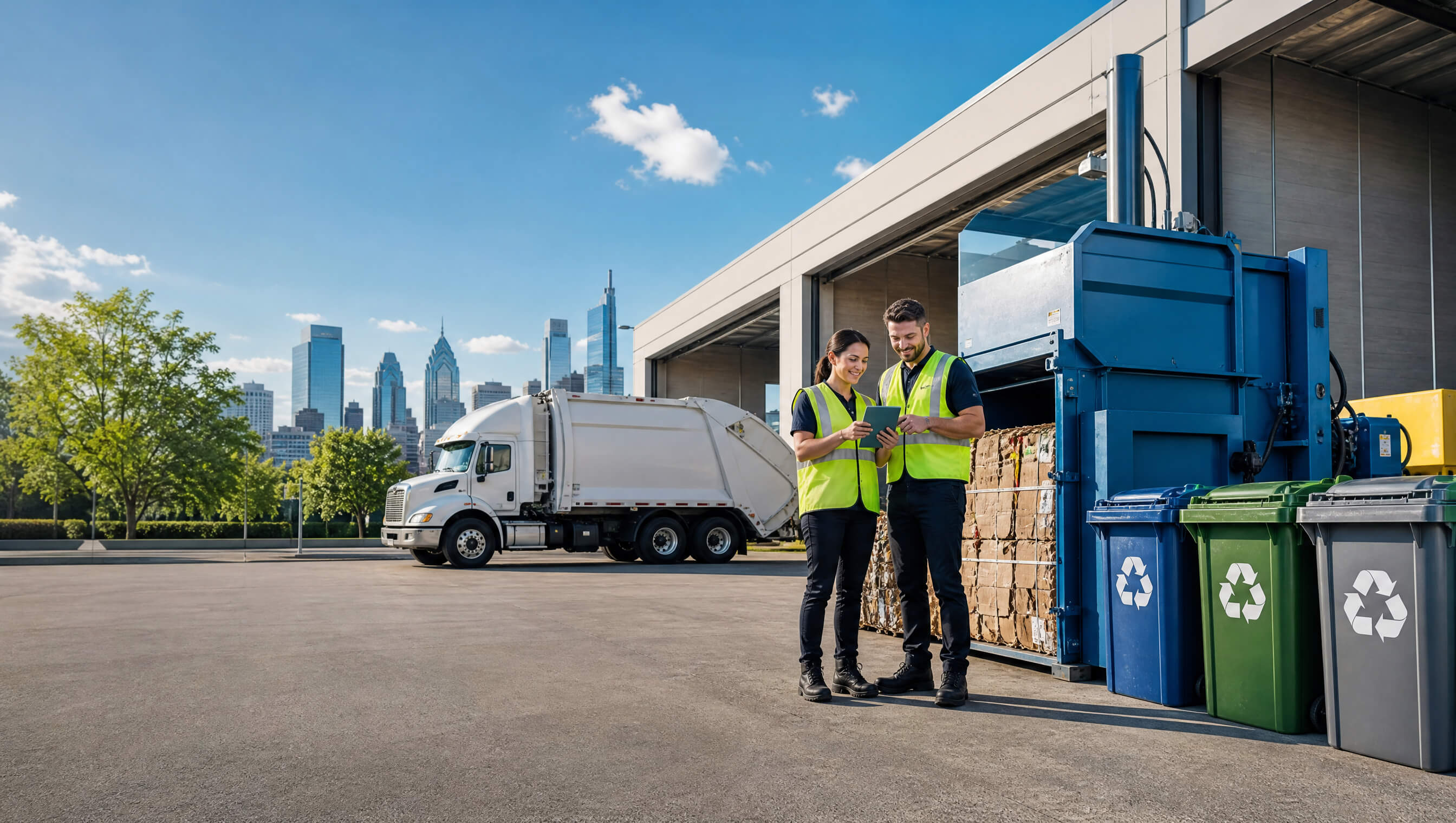 Commercial recycling and compactor service for a Philadelphia business